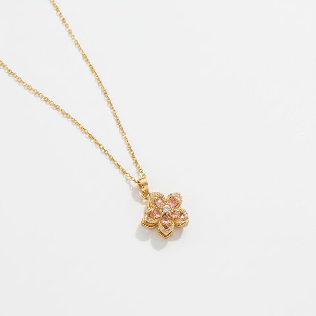 Rotating Flower Necklace